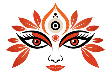 Beautifully Crafted Vector Representation of Maa Durga's Eye Celebrating Divine Femininity
