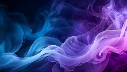 Obraz premium Abstract swirling purple and blue smoke. Dark backdrop.