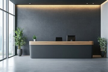 Modern Minimalist Office Interior with CEO Room, City View and Elegant Design