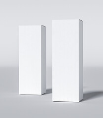 Blank white box cover mockup on white background. 3D illustration 3D rendering