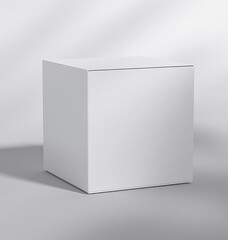Naklejka premium Blank white box cover mockup on white background. 3D illustration 3D rendering