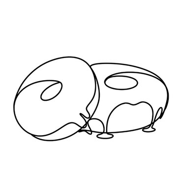 recommend clip art: Doughnut one line art drawing 