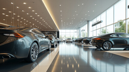 modern car dealership interior with shiny vehicles on display sleek showroom design 3d illustration