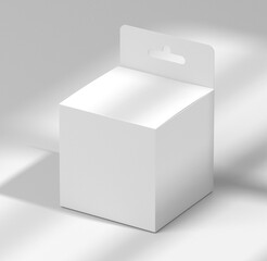 Blank white box cover mockup on white background. 3D illustration 3D rendering