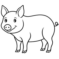 pig with a smile on white