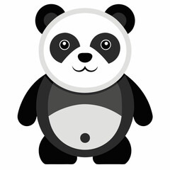 cute panda with white background 