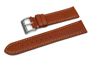Leather watch strap