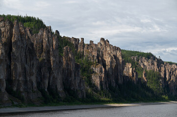 The Lena Pillars are a natural rock formation along the banks of the Lena River in far eastern Siberia, Sakha Republic, Russia