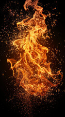 Fototapeta premium abstract illustration fire explosion glowing with a dazzling inferno of glittering heat and swirling smoke, embodying the elemental power