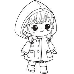 little girl in raincoat