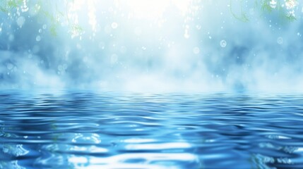 Naklejka premium Beautiful blurred natural blue background with water --no text and people, human --chaos 10 --ar 16:9 Job ID: c77a8a8f-7427-42b8-985a-c7edc775930e