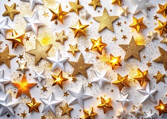 Captivating White Background with Twinkling Stars for Creative Design and Artistic Inspiration