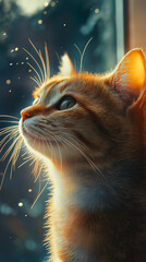 A cute cat close-up shot generated by AI