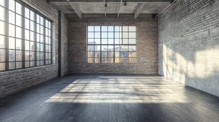 Urban Loft Living: Industrial Style Apartment with Minimalist Design and Natural Wood Flooring