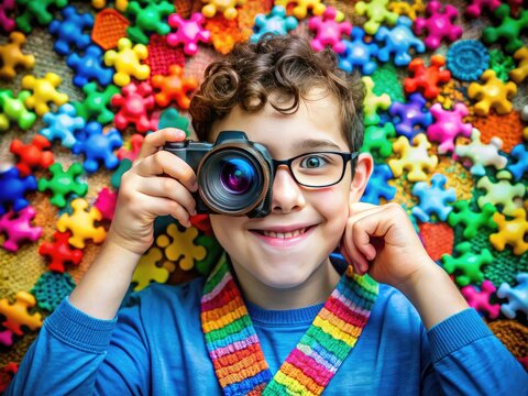 Celebrating Developmental Disabilities Awareness Month with Colorful Symbols and Positive Imagery