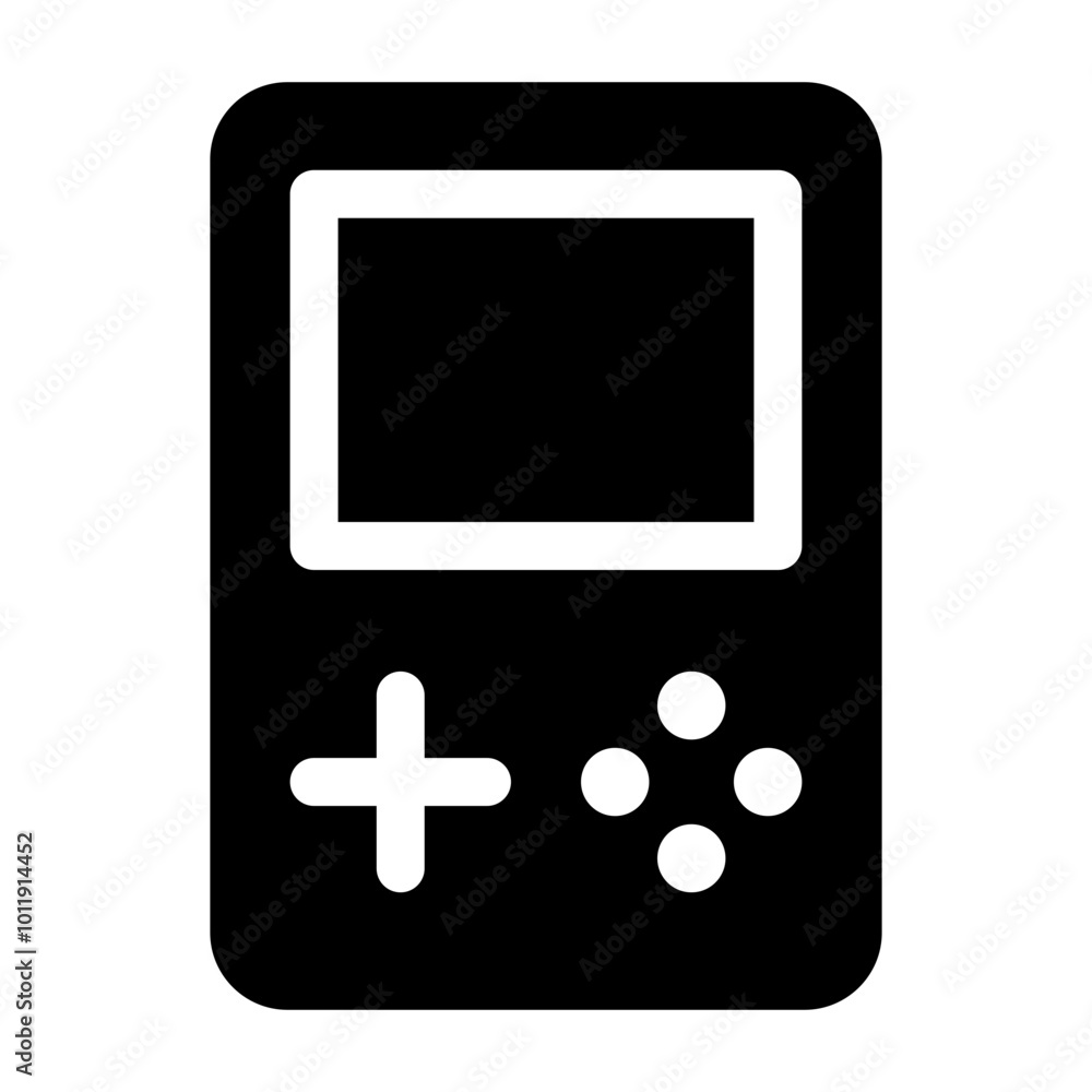 Poster game device handheld simple solid icon