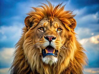 Fototapeta premium Bold Lion Clipart Roaring in Majestic Power, Perfect for Wildlife Themes and Creative Projects