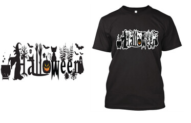 Halloween T Shirt Design with Scary Design