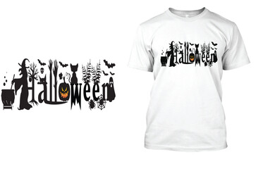 Halloween T Shirt Design with Scary Design