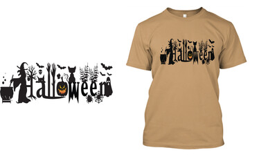 Halloween T Shirt Design with Scary Design
