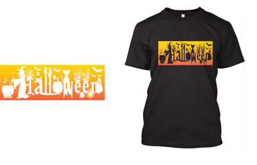 Halloween T Shirt Design with Scary Design