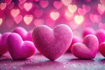 Obraz premium Charming Pink Little Hearts on a Soft Background for Romantic and Love Themed Designs and Projects