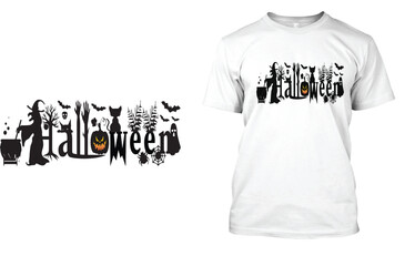 Halloween T Shirt Design with Scary Design