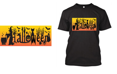 Halloween T Shirt Design with Scary Design