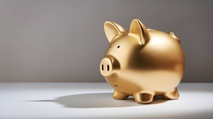 Golden Piggy Bank Savings Concept Money Financial Security