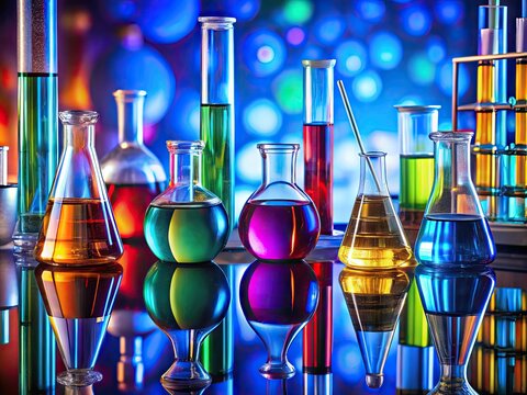 Chemical composition of Ferric Chloride (FeCl3) in laboratory setting with glassware and reagents