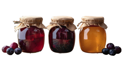 This high-quality PNG format displays a jar of jam, perfect for showcasing sweet products. The cut-out, isolated image is ideal for packaging design, marketing materials, or product presentations