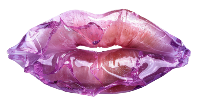 A vibrant PNG cut-out of a lip collage mask with hydrogen-infused lips, symbolizing skincare and beauty treatments. Ideal for cosmetic branding, product packaging, or beauty-related design projects