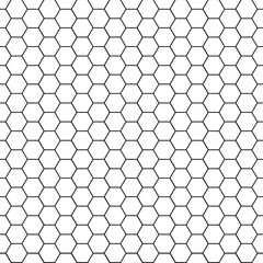 Naklejka premium Honeycomb hexagonal seamless pattern. Texture bee comb grid. Grid design, vect or background. Simple texture. Flat vector illustration isolated on white background.