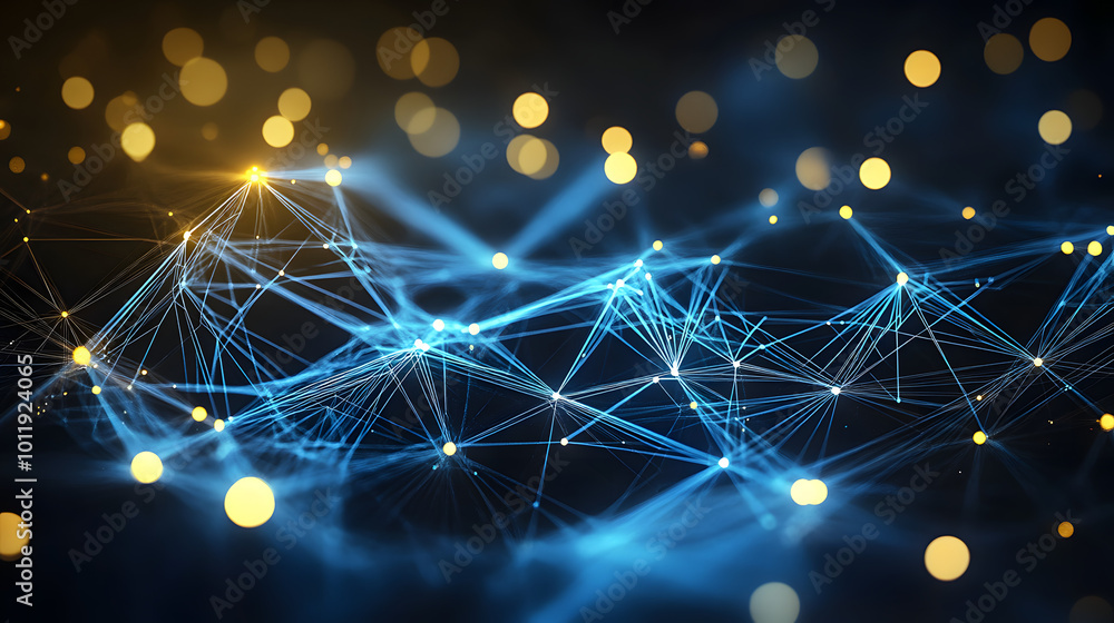 Poster abstract polygonal space low poly dark background with connecting dots and lines, abstract, polygona