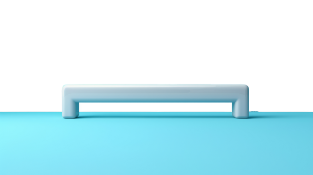 A minimal blank search bar isolated on a pastel blue background in PNG format. Perfect for web design mockups, UI/UX projects, or search engine visuals.