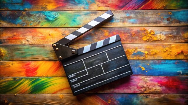 Classic Movie Film Clapperboard for Cinematic Production in Film Making and Video Recording Industry