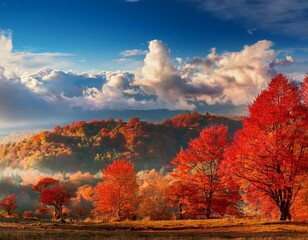 Autumn Nature with Majestic Clouds and Diverse Landscapes