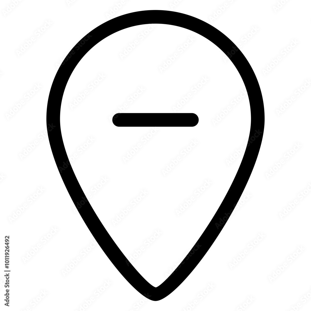 Aufkleber remove location icon in outline style. simple pin map symbol vector illustration — pixel-perfect ico