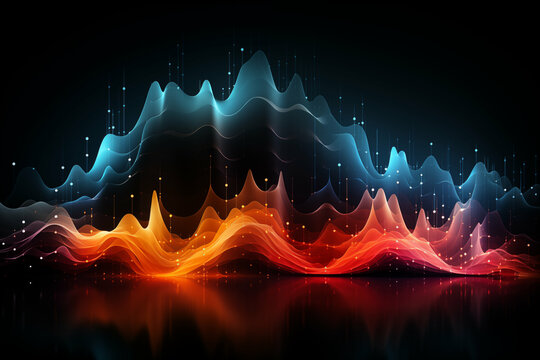 vibrant pulse wave in vector sine format, creating a dynamic overlay of colors and energy. Generative AI