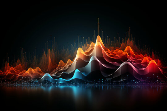 vibrant pulse wave in vector sine format, creating a dynamic overlay of colors and energy. Generative AI