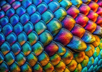 Detailed shot of mesmerizing fish scales highlights the stunning patterns and vibrant colors found in marine life&acirc;&euro;&trade;s natural design. A true underwater masterpiece.