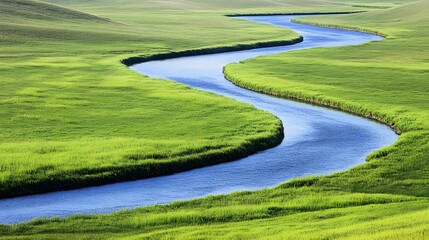 Colorful Flower Field with Road and River Running Through It, Minimalist Nature Landscape, Abstract Image, Texture, Pattern Background, Wallpaper, Cover and Screen for Smartphone, PC, Laptop, 9:16 and