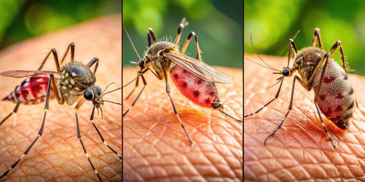 Close-up Images of Skeeter Syndrome Skin Reactions Caused by Mosquito Bites and Allergic Responses