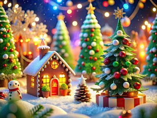 Experience a joyful holiday animation filled with vibrant decorations, sparkling snowflakes, and delightful seasonal elements that celebrate the spirit of the festive season.