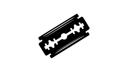 Fototapeta premium Razor blade silhouette vector illustration.