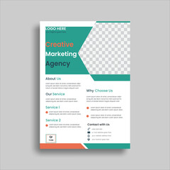Corporate business flyer design template or Brochure business flyer design, with geometric shapes in A4 size

