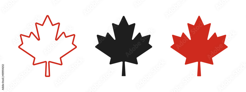 Wall mural maple leaf icon. canada flag sign. red maple leaves vector illustration. national canadian emblem. a