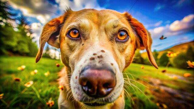 Close-up of a dog with botfly infestation showing the impact of parasites on canine health and wellbeing