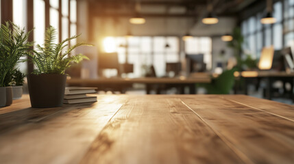 Warm and inviting office workspace with natural light