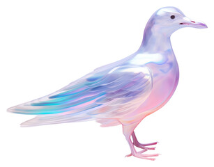 PNG Seagull iridescent animal bird white background.